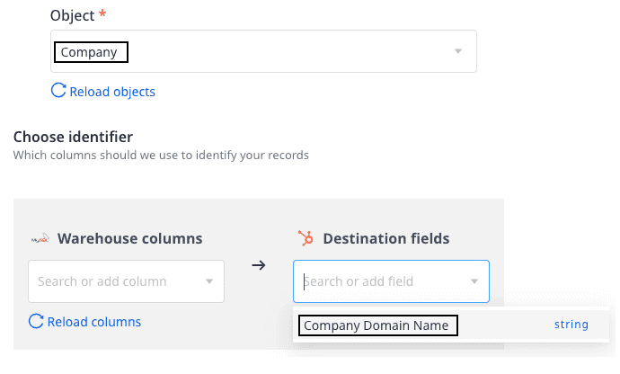 HubSpot connection settings