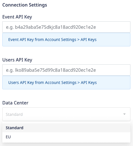 Blueshift connection settings